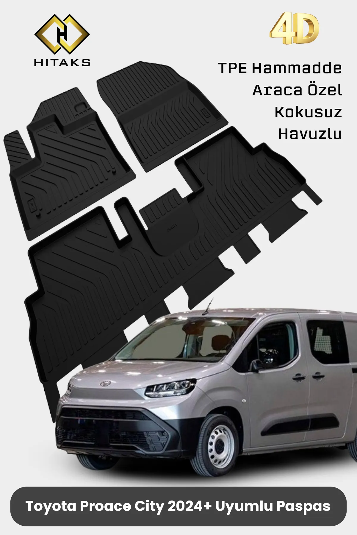 Toyota Proace City 2025 Sonrası Havuzlu Paspas 4D Araca Özel Paspas