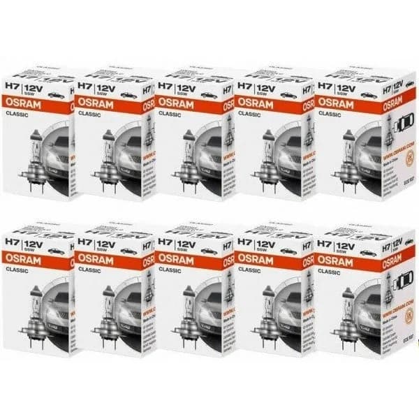10 Adet 12V H7 Far Ampulü Classic Seri Çin Üretimi Orijinal Osram