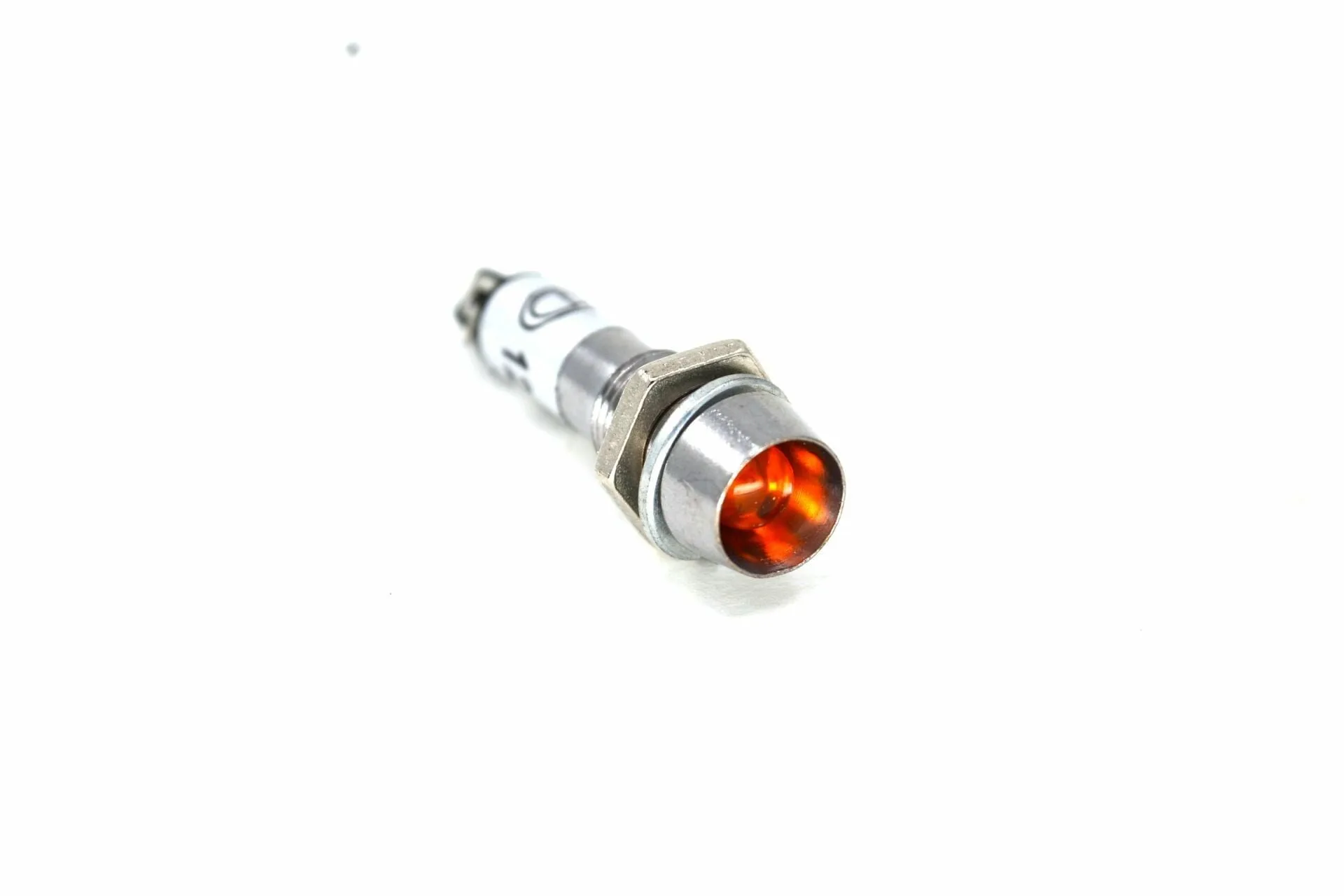 8mm 12V Mini Metal Göz Lambası Turuncu Led Sinyal Uyarı Işığı