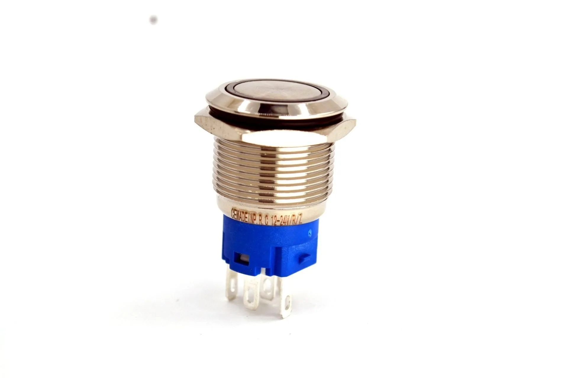 19mm Kalıcı Metal Anahtar Yeşil Işıklı 1NO/1NC 12V 24V 1-0 MT-ANK24
