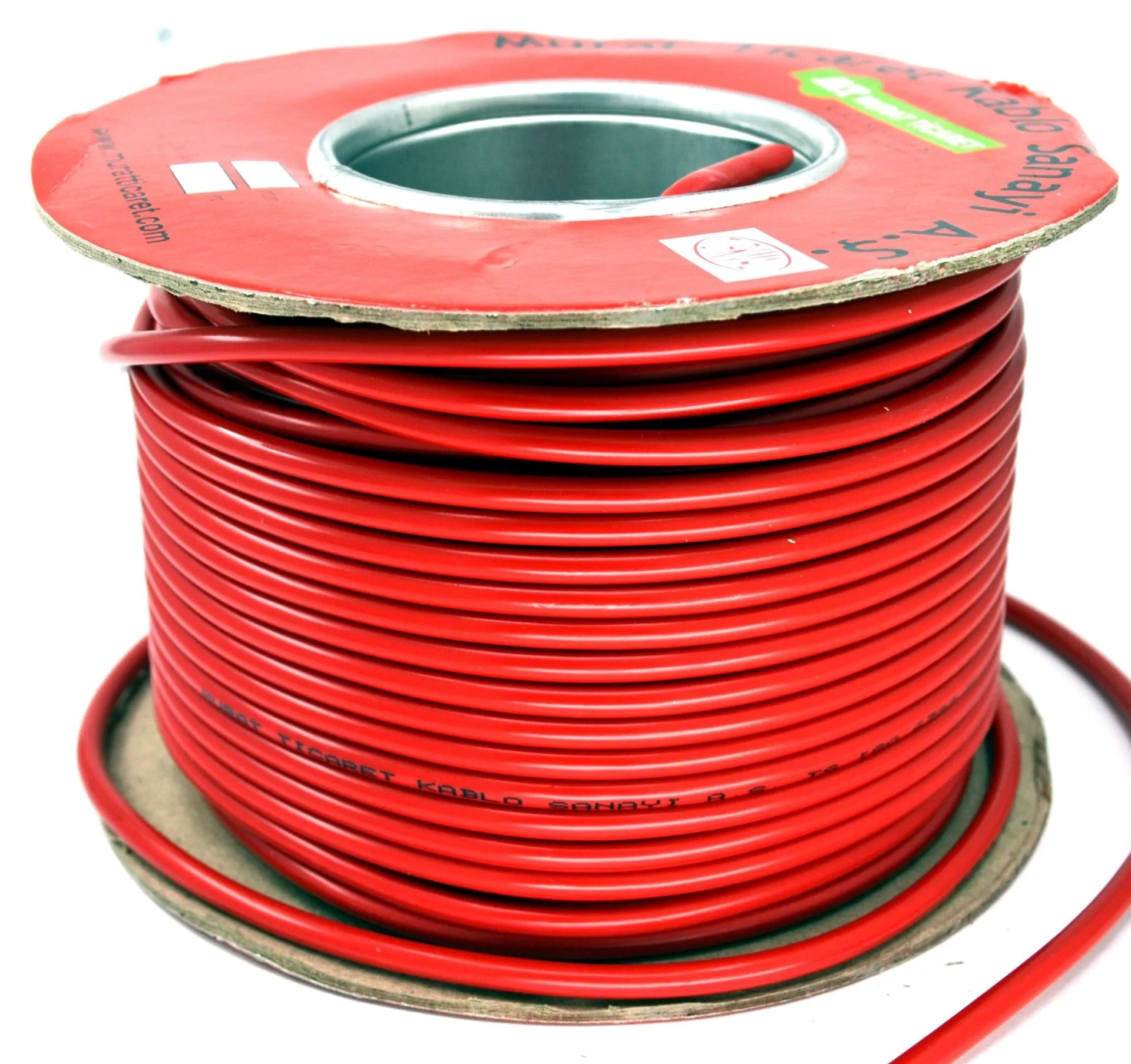 50 Metre 5mm² Kırmızı Bakır Kablo Kalaylı Nyaf Tekne Oto Karavan Elektrik Tesisat Kablosu Top