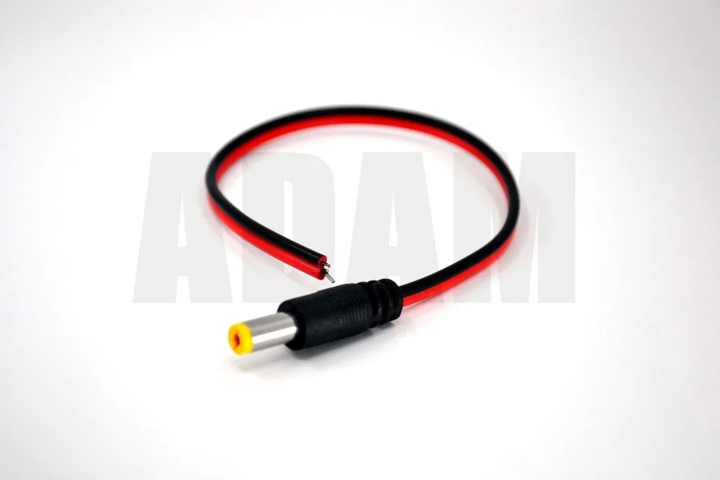 2,1mm DC Jak Erkek Fiş CCTV Gücü 20cm Kablolu