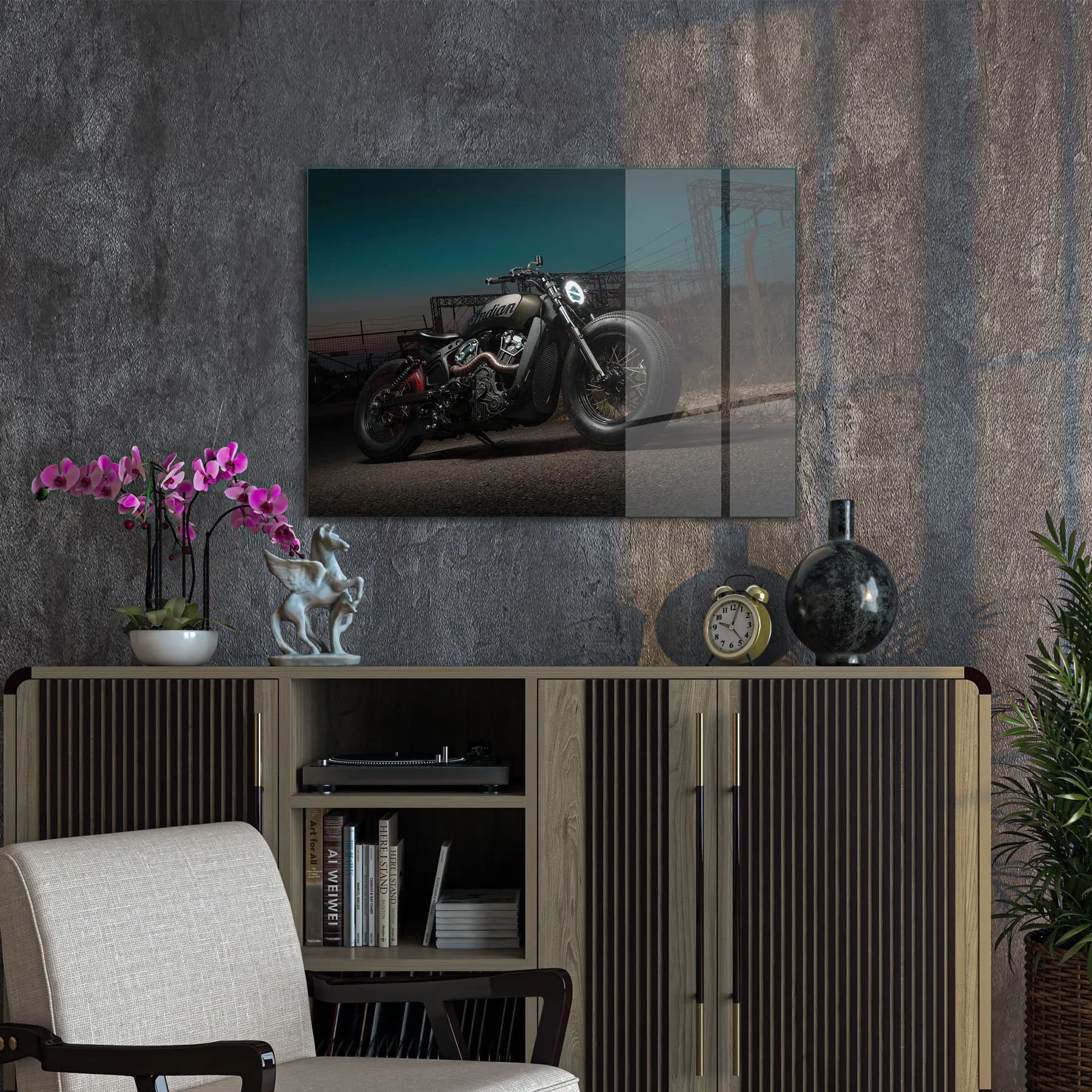 Decovetro Cam Tablo İndian Motorcycle 50x70 cm
