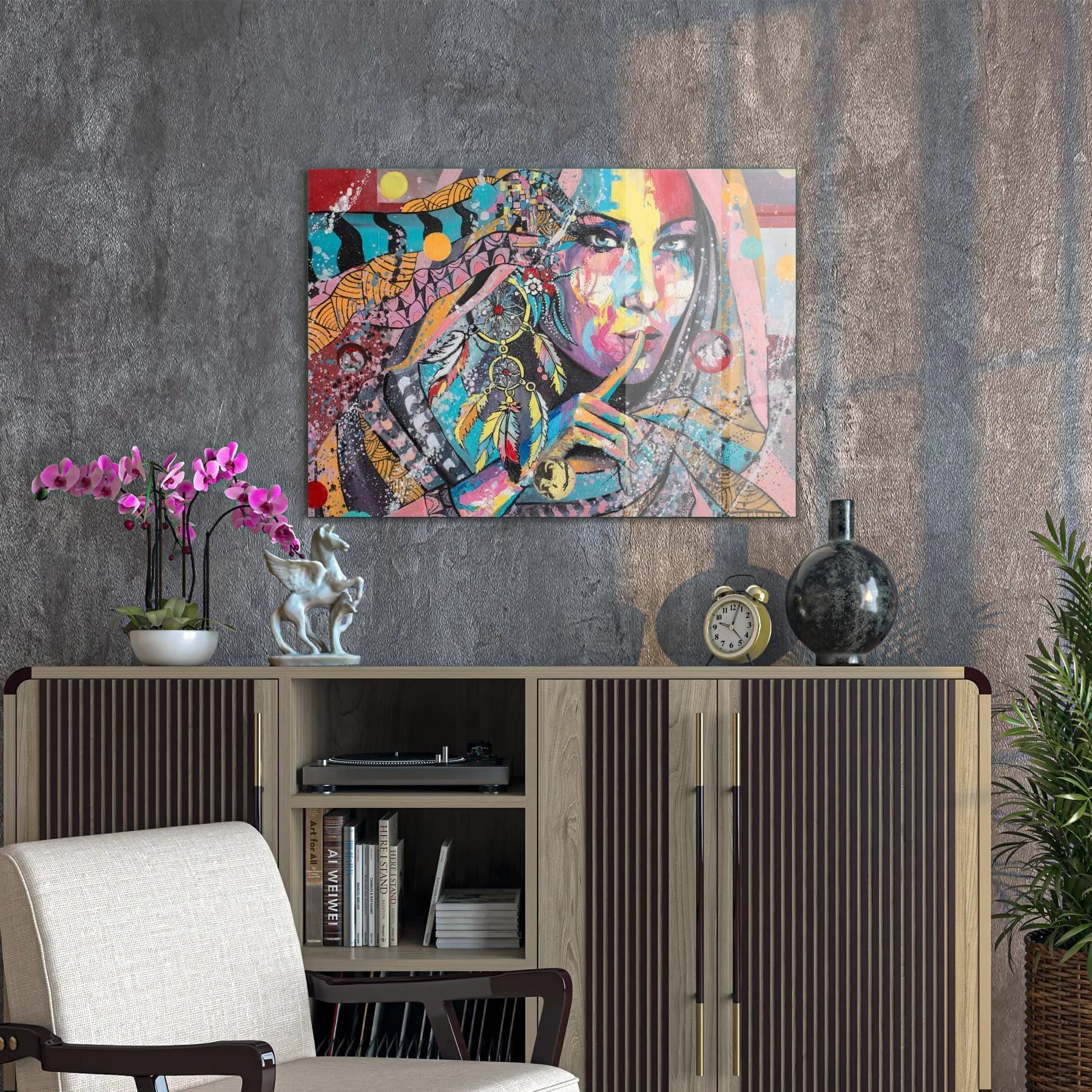 Decovetro Cam Tablo Pop Art Colour Woman 50x70 cm
