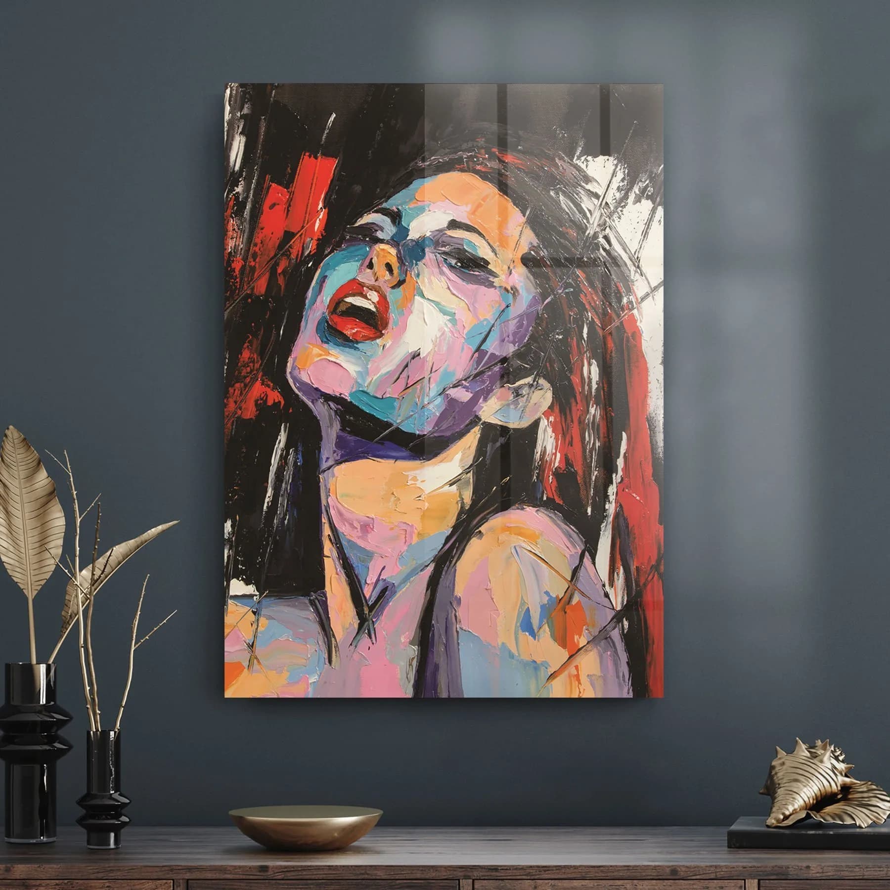 Decovetro Cam Tablo Abstract Kadın Portresi 70x100 cm