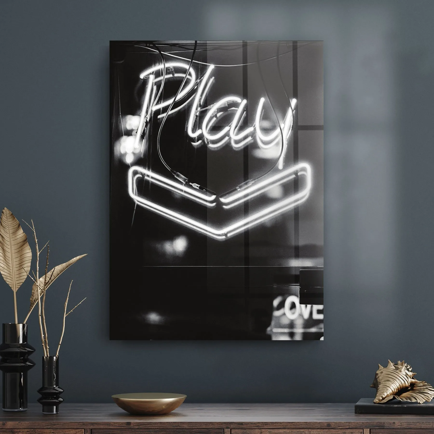 Decovetro Cam Tablo Neon Black 70x100 cm