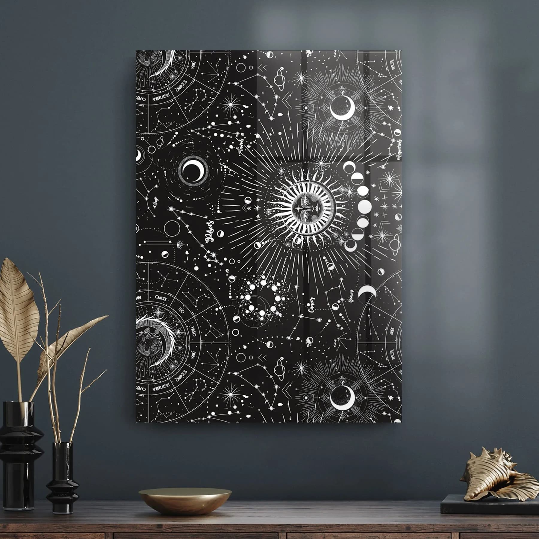 Decovetro Cam Tablo Burç Desenli 70x100 cm
