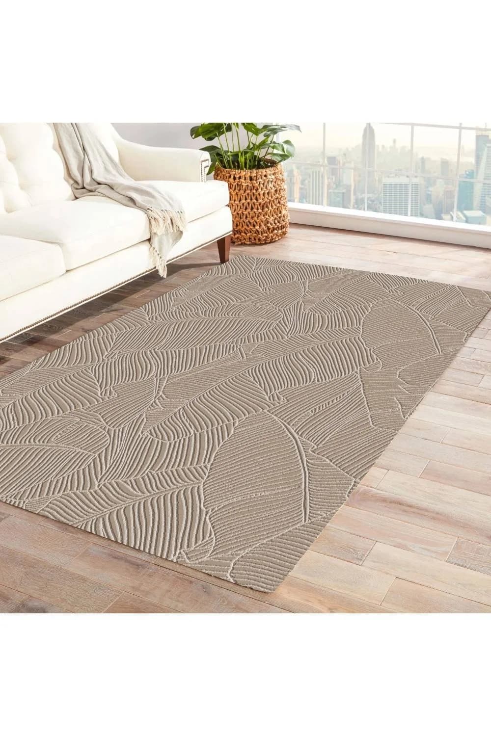 Jassrug Rölyef Halı 80X150 Garden Bej