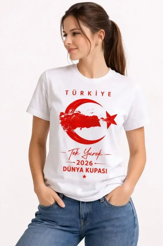 TÜRKİYE Ay Yıldız 2026 Dünya Kupası Taraftar Forma T-Shirt