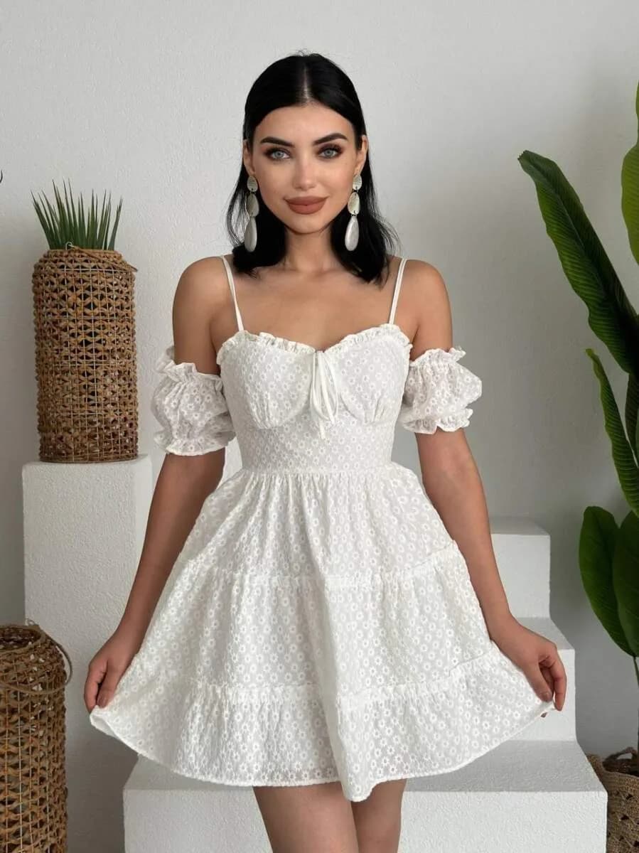 Lucca Kolu Lastikli Mini Elbise