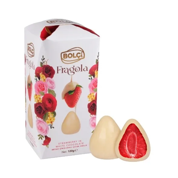 BEYAZ ÇİKOLATALI BÜTÜN ÇİLEKLİ DRAGE 120 g