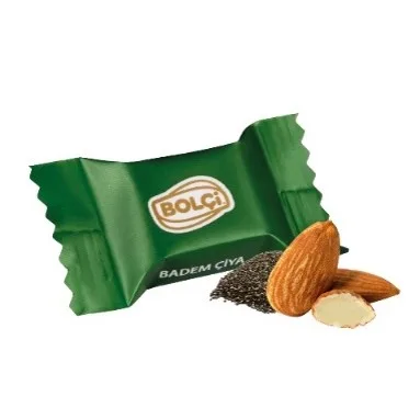 BADEM & CHIA DOLGULU SÜTLÜ ÇİKOLATALI FANCY KÜP (KOYU YEŞİL) 500 g