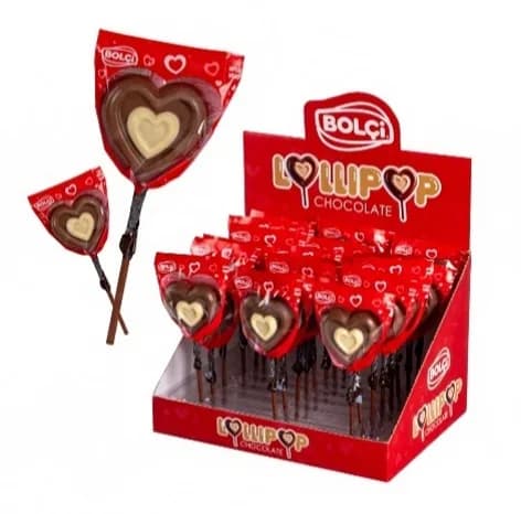 SÜT ÇİKOLATALI KALP ŞEKLİNDE LOLLIPOP 24 g
