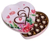 Koyu Ganaj Dolgulu Sütlü Çikolata Kalp Şeklinde Teneke Kutu 240 g