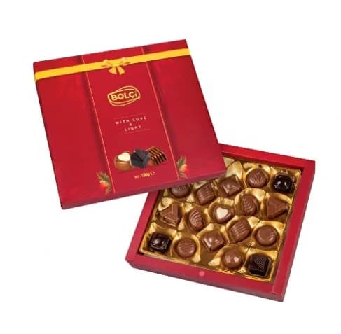SEVGİ VE IŞIKLA DOLU ÇEŞİTLİ ÇİKOLATALI PRALİNLER 190 g