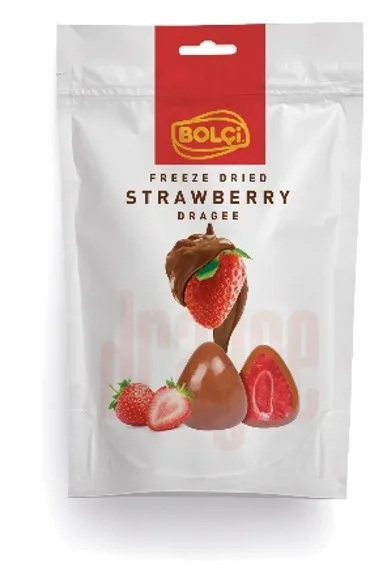 SÜT ÇİKOLATASI KAPLI BÜTÜN ÇİLEKLİ DRAGE 80 g
