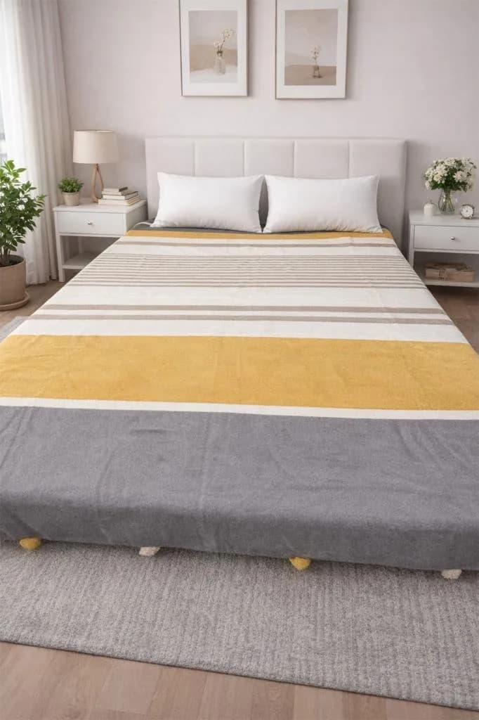 Merinos Colorway Asche Çift Kişilik Pamuklu Battaniye 180x220 cm