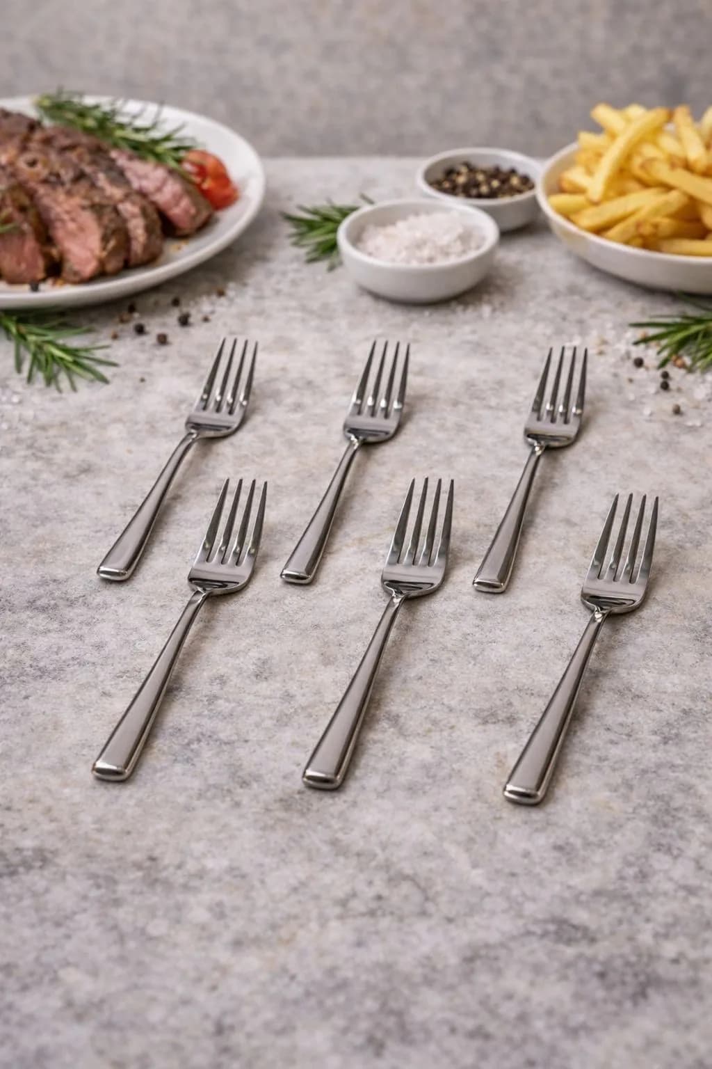 ÇETCOOK STAR 18/10 ÇELİK 6'lı YEMEK ÇATAL SETİ