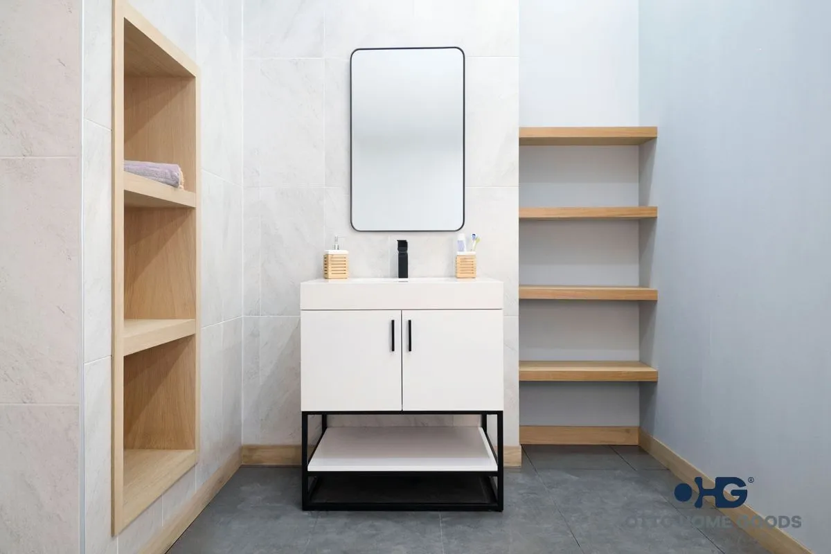 Solana Beyaz 30" Banyo Dolabı