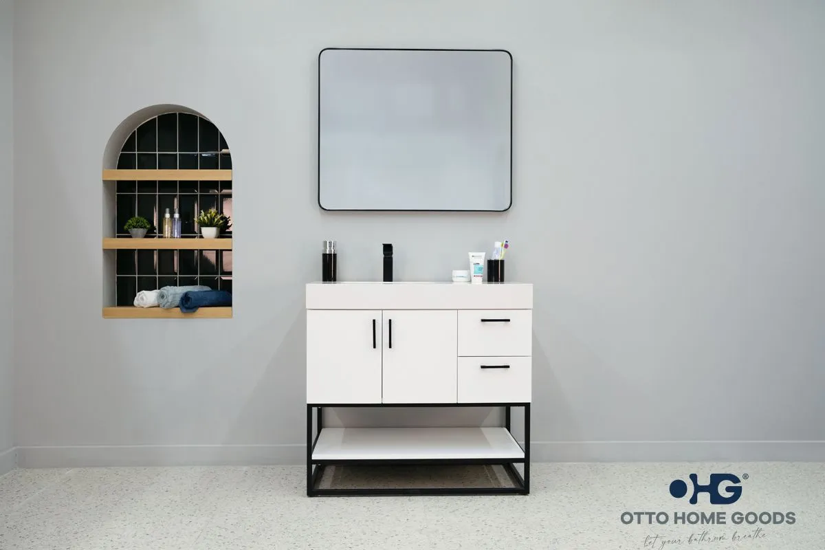Solana Beyaz 36" Banyo Dolabı