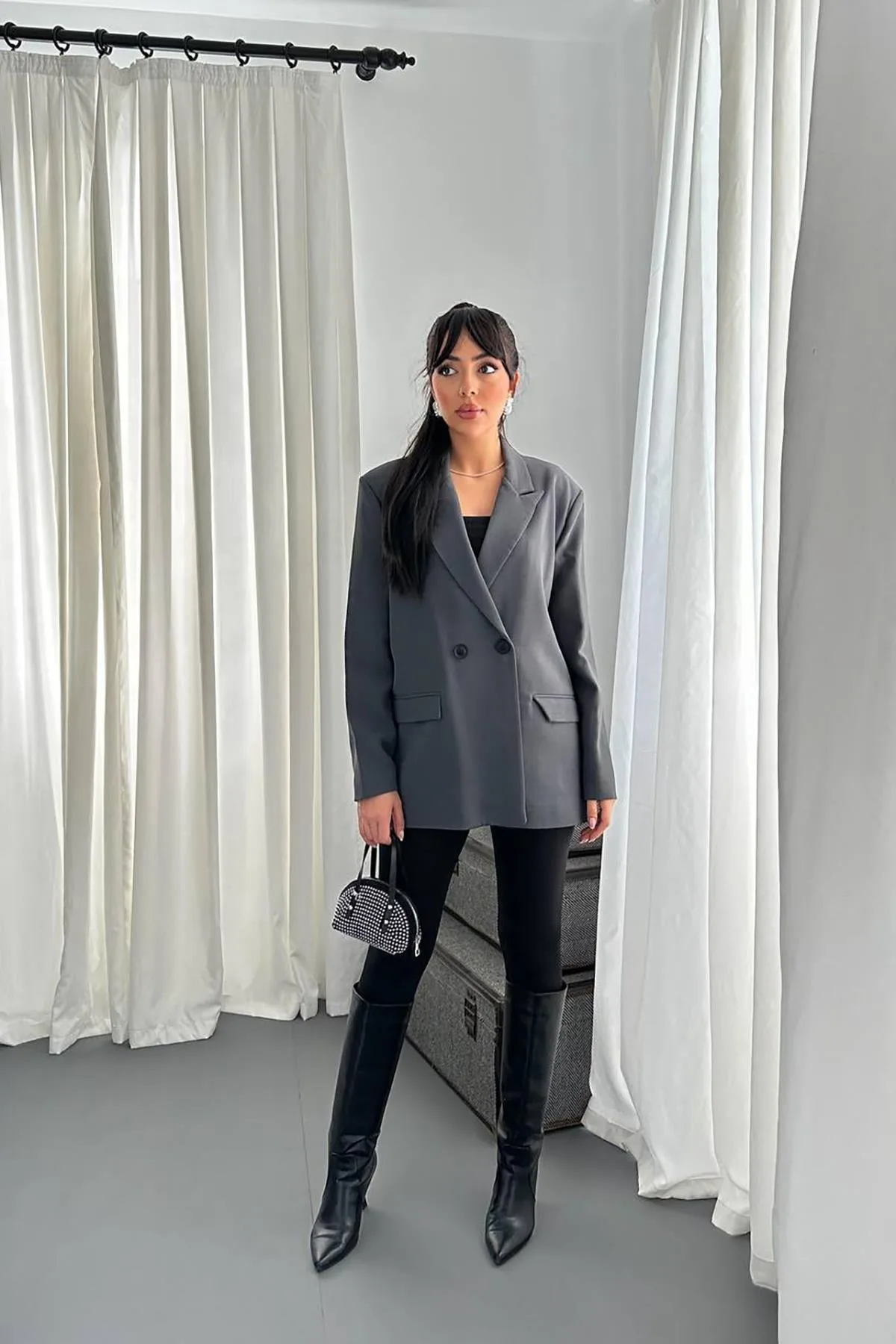 Füme Blazer Ceket - Füme