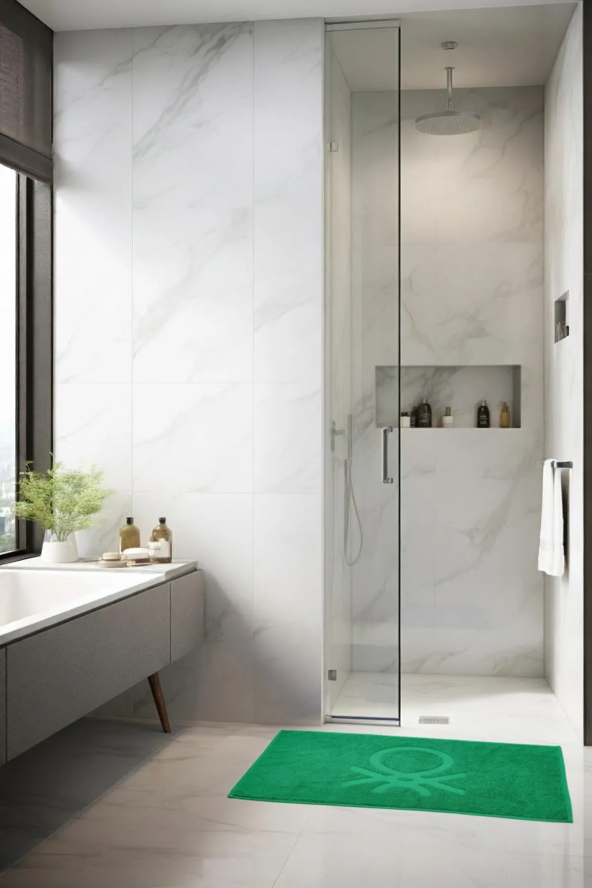 Be-0187-Gr %100 Pamuk Yeşil 50X80 Cm Banyo Paspas Havlu - YEŞİL