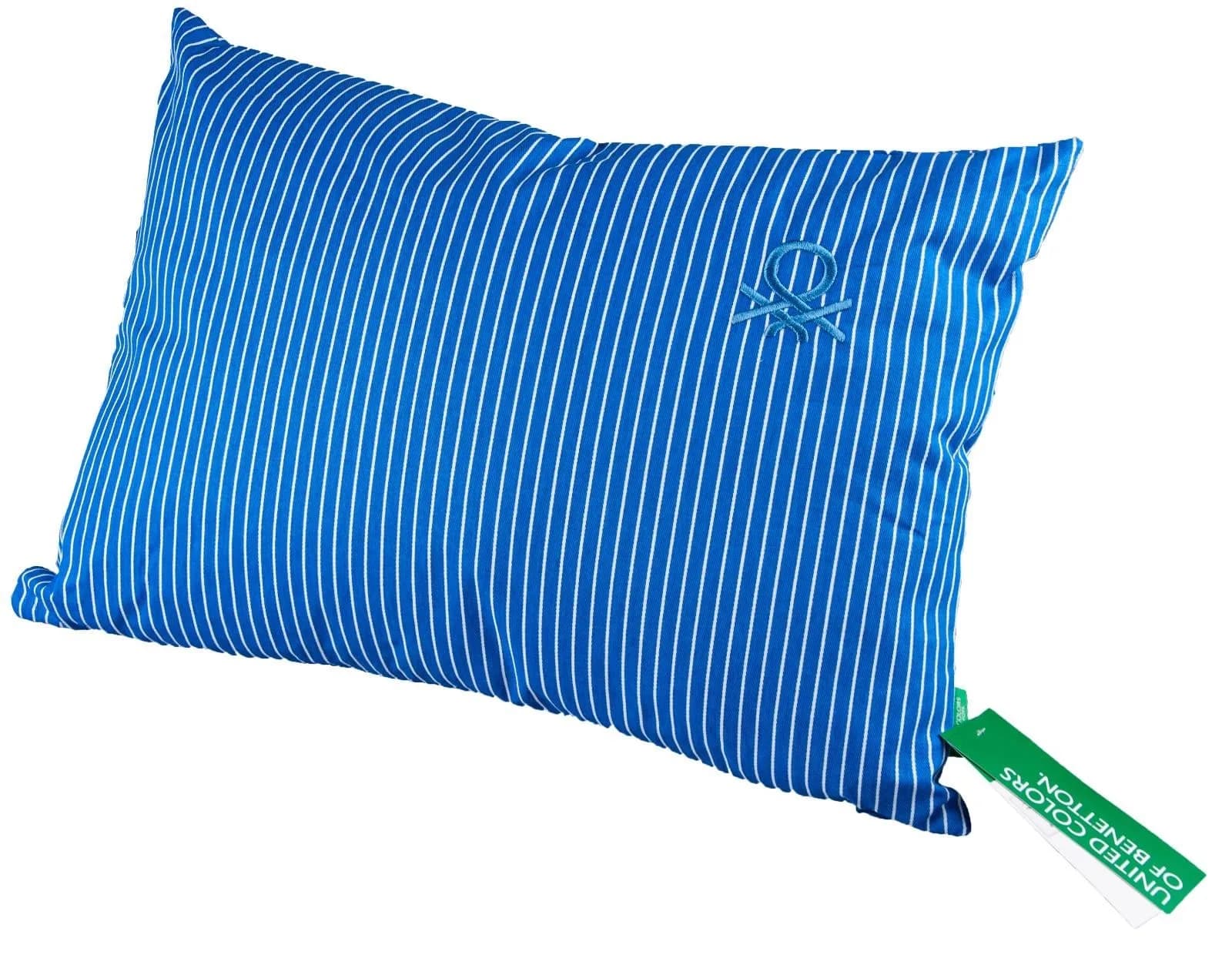 Benetton 100% Pamuk 35*50 Cm Çizgili Kırlent Dolu Mavi Çizgili - MAVİ