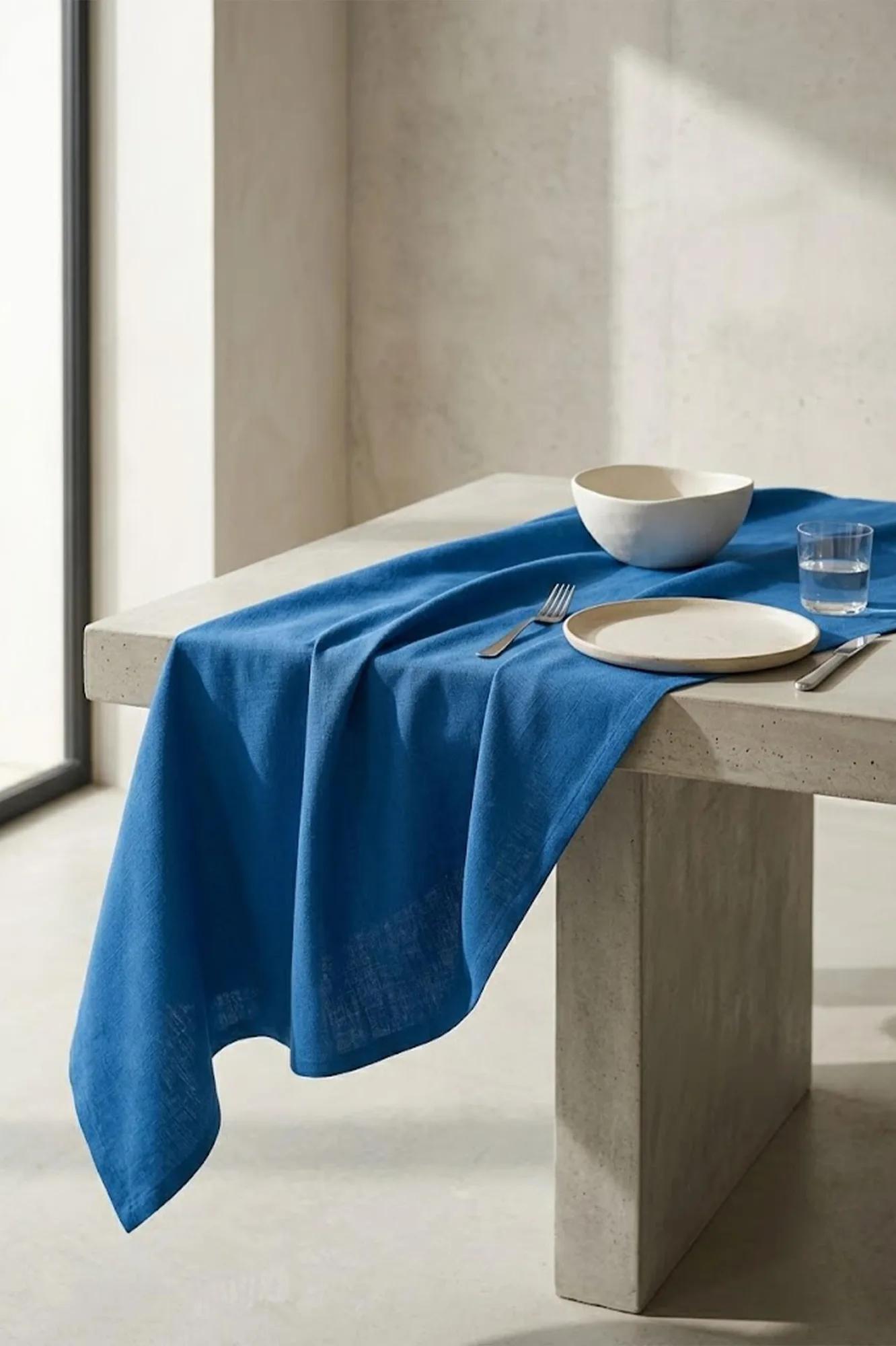 Be-28459-Bl %100 Pamuk Mavi Düz 40*140 Cm Runner - MAVİ